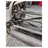 Antique Seymour No. 40 Manual Reel Lawn Mower with Grass Catcher and Scythe