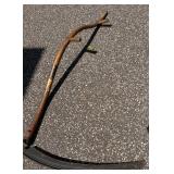 Antique Seymour No. 40 Manual Reel Lawn Mower with Grass Catcher and Scythe