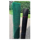 Set of 2 Garden Rolls: Plastic Mesh Fencing and Landscaping Fabric