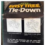 Outdoor Yard Hardware Lot with Light Stakes, Tree Tie-Downs, Poles, and Bags