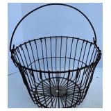 Vintage Galvanized Metal Bucket and Wire Basket Set