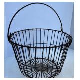 Vintage Galvanized Metal Bucket and Wire Basket Set