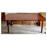 Rectangular Wooden Folding Table with Angled Corners