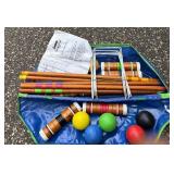 Assorted Sports and Outdoor Game Set with Baseball Bats, Volleyball Net, and Croquet Set