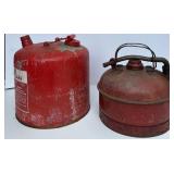 Pair of Vintage Eagle Metal Gasoline Safety Cans