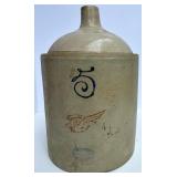 Red Wing Stoneware 5 Gallon Jug with Wing Mark