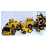 Vintage Tonka Construction Vehicles Collection - Loader, Crane, Road Roller