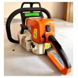 Lot of Lawn Power Tools Including Chainsaw, Hedge Trimmer, and Blower