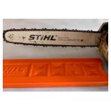 Lot of Lawn Power Tools Including Chainsaw, Hedge Trimmer, and Blower