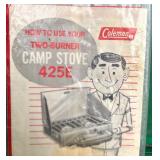 Coleman Two-Burner Camp Stove 425E with Box and Coleman Two-Mantle Lantern Box