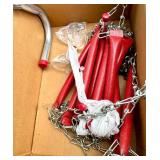 Heavy Duty Tire Chains with Red Climbers and Metal Hooks