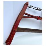 Vintage Wooden Frame Bow Saw with Red Finish