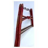 Vintage Wooden Frame Bow Saw with Red Finish