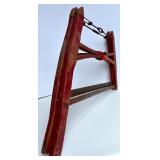 Vintage Wooden Frame Bow Saw with Red Finish
