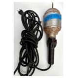 Assorted Shop Clamp Lamps, Work Lights, Drop Lights, Cords, and Reel