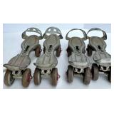 Vintage Johnson Hockey Ice Skates and Set of 4 Globe No. 40 Adjustable Metal Roller Skates