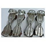 Vintage Johnson Hockey Ice Skates and Set of 4 Globe No. 40 Adjustable Metal Roller Skates