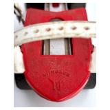 Vintage Johnson Hockey Ice Skates and Set of 4 Globe No. 40 Adjustable Metal Roller Skates