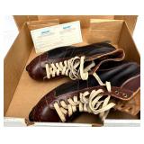 Vintage Johnson Hockey Ice Skates and Set of 4 Globe No. 40 Adjustable Metal Roller Skates