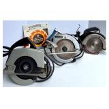 Lot of 3 Vintage Circular Hand Saws - ShopCraft, Craftsman, Mall Saw with Saw Blade