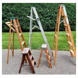 Collection of 5 Assorted Step Ladders and Stools