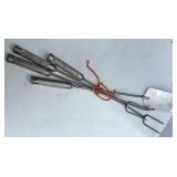 BBQ Accessory Set: Vermont Castings Tool Kit, Vintage Utensils, Charcoal Lighter, Grill Racks