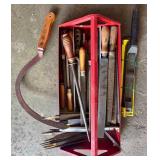 Large Lot of Vintage and Modern Hand Tools, Power Tools, and Hardware Boxes