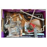 Large Mixed Lot of Hand Tools, Toolboxes, Brushes, and Hardware