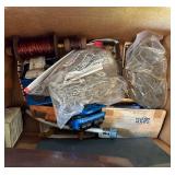 Large Mixed Lot of Hand Tools, Toolboxes, Brushes, and Hardware