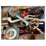 Large Mixed Lot of Hand Tools, Toolboxes, Brushes, and Hardware