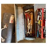 Large Mixed Lot of Hand Tools, Toolboxes, Brushes, and Hardware
