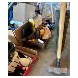 Large Mixed Lot of Hand Tools, Toolboxes, Brushes, and Hardware