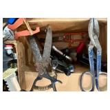 Workshop and Storage Lot with Vintage Wood Crates, Toolboxes, Hand Tools, and Accessories
