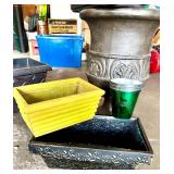 Mixed Lot of Garden Planters, Decorative Pots, and Planting Accessories