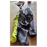 Lot of 2 Backpacks and 1 Handheld Sprayer with Folding Camping Chairs
