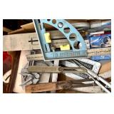 Large Mixed Lot: Vintage Sears Wagon, Hand Tools, Drafting Tools, Grinder, and Shop Items