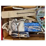 Large Mixed Lot: Vintage Sears Wagon, Hand Tools, Drafting Tools, Grinder, and Shop Items