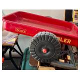 Large Mixed Lot: Vintage Sears Wagon, Hand Tools, Drafting Tools, Grinder, and Shop Items