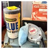 Large Mixed Lot: Vintage Sears Wagon, Hand Tools, Drafting Tools, Grinder, and Shop Items