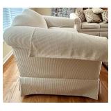 Daytons Upholstered Loveseat with Neutral Patterned Accent Pillows #2