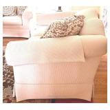 Daytons Upholstered Loveseat with Neutral Patterned Accent Pillows #2