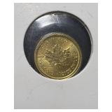 1/20TH TROY OZ .9999 FINE GOLD CANADIAN MAPLE LEAF