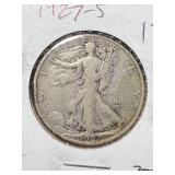 1927-S US WALKING LIBERTY HALF DOLLAR