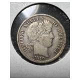 1910 US BARBER DIME