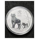 2022 AUSTRALIAN TIGER 1 TROY OZ .9999 FINE SILVER IN AIRTITE