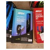 Pickleball paddles and balls