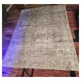 5x7 machine washable fog sage area rug