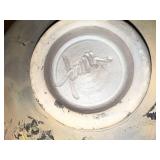 Handcrafted Signed Raku Pottery Vase with Abstract Design