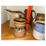 Set of 5 Handmade Studio Pottery Jugs and Mugs