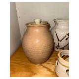 Collection of 5 Artisan Studio Pottery Vases and Candle Holder